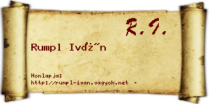 Rumpl Iván névjegykártya